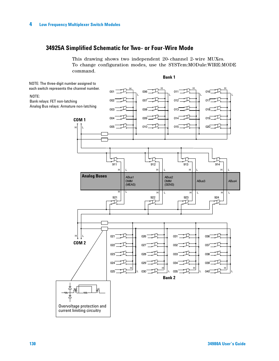 Low frequency multiplexer switch modules | Agilent Technologies Switch/Measure User Manual | Page 142 / 216