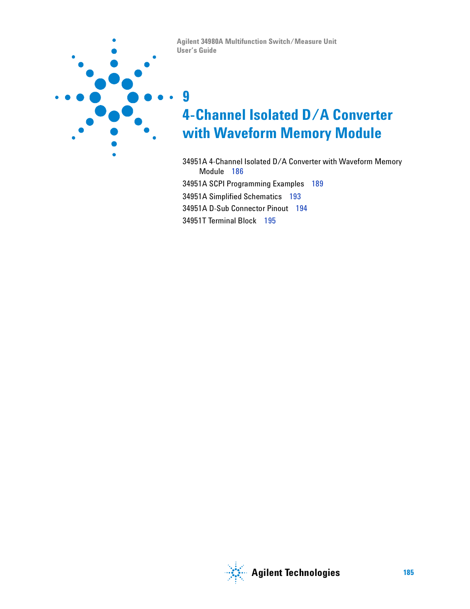 Agilent Technologies Switch/Measure User Manual | Page 197 / 216