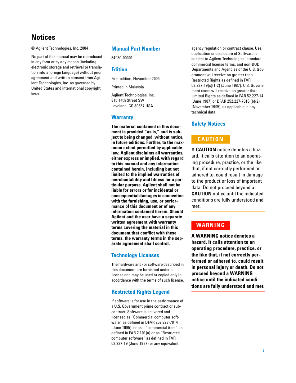 Notices | Agilent Technologies Switch/Measure User Manual | Page 3 / 216