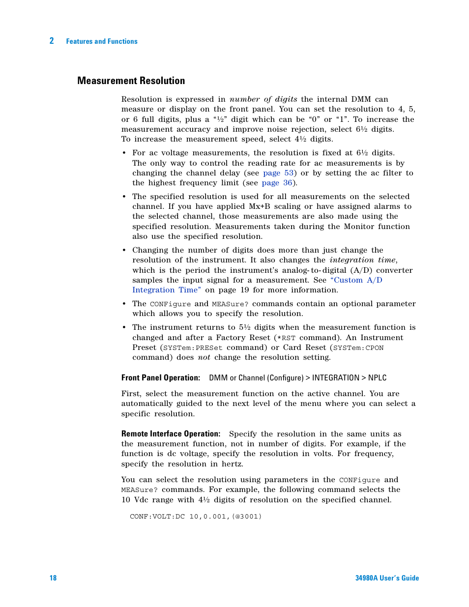 Measurement resolution | Agilent Technologies Switch/Measure User Manual | Page 30 / 216