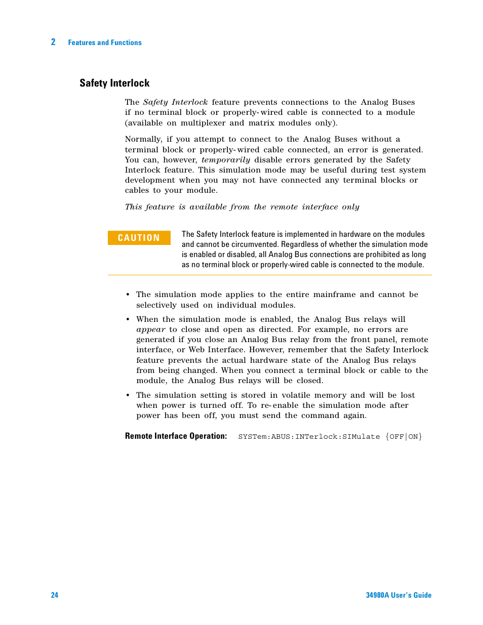 Safety interlock | Agilent Technologies Switch/Measure User Manual | Page 36 / 216