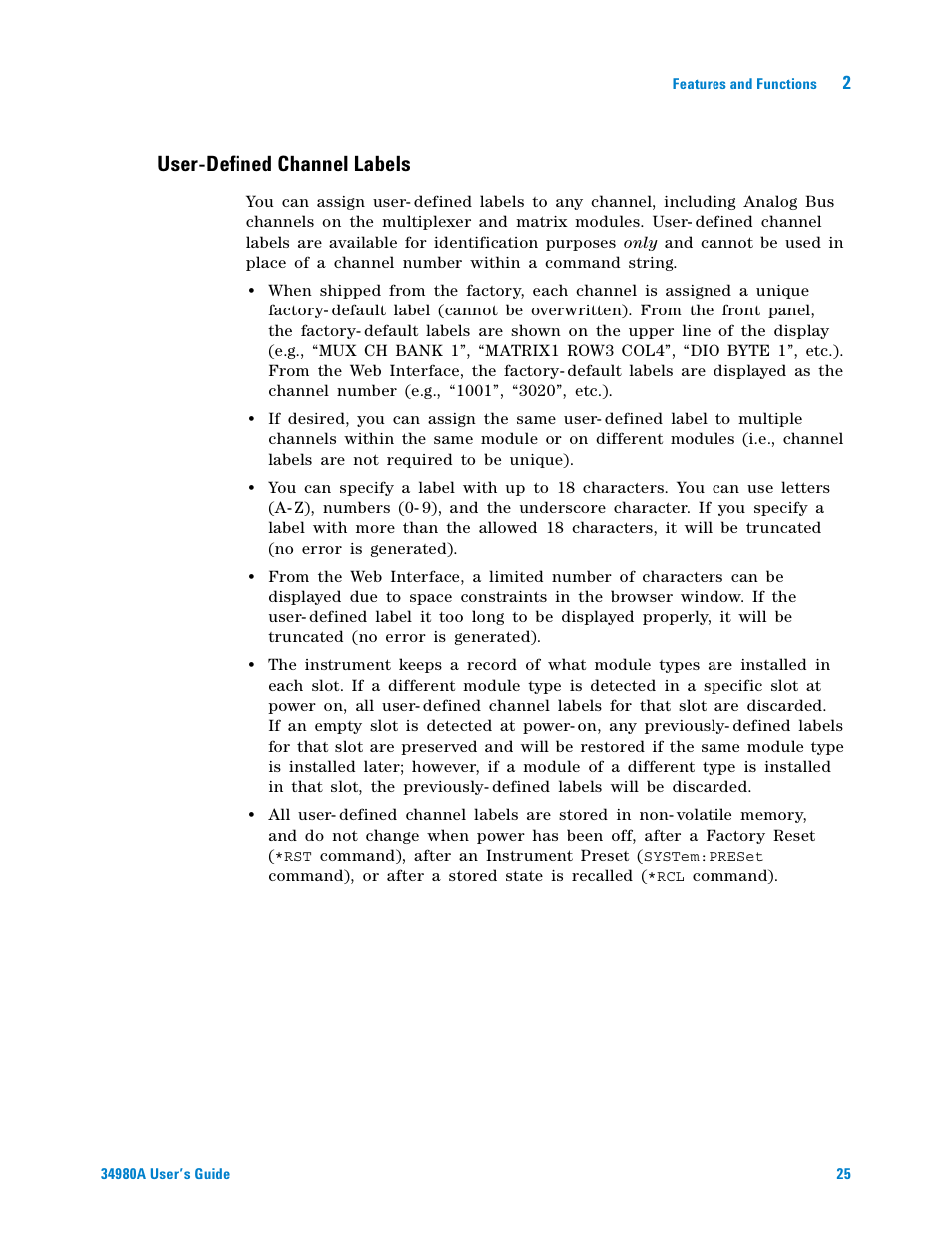 User-defined channel labels | Agilent Technologies Switch/Measure User Manual | Page 37 / 216