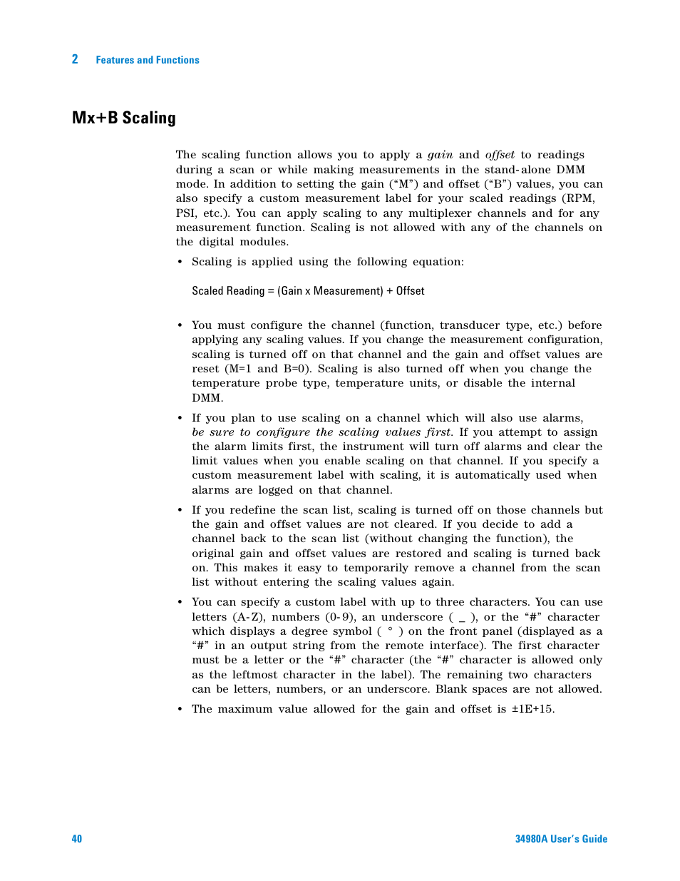Mx+b scaling | Agilent Technologies Switch/Measure User Manual | Page 52 / 216