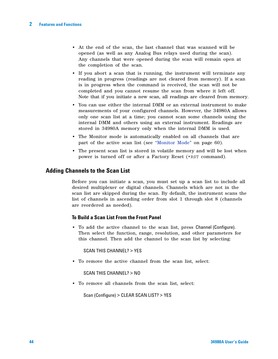 Adding channels to the scan list | Agilent Technologies Switch/Measure User Manual | Page 56 / 216