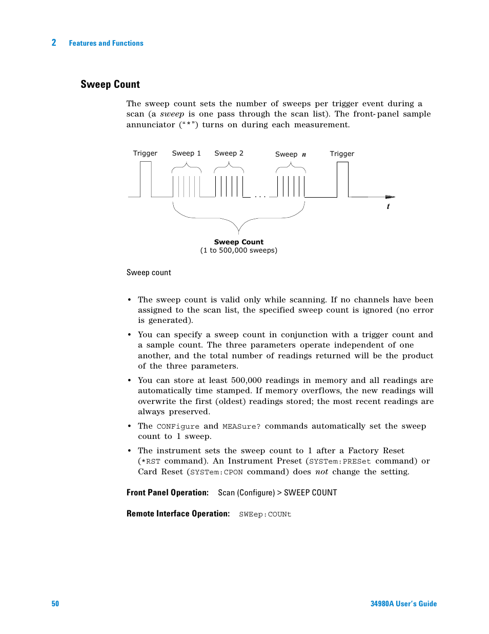 Sweep count | Agilent Technologies Switch/Measure User Manual | Page 62 / 216