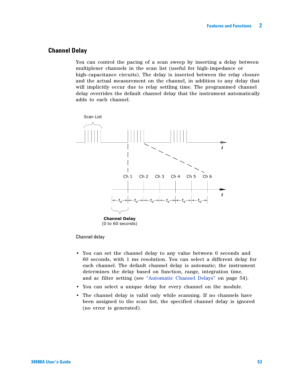 Channel delay | Agilent Technologies Switch/Measure User Manual | Page 65 / 216