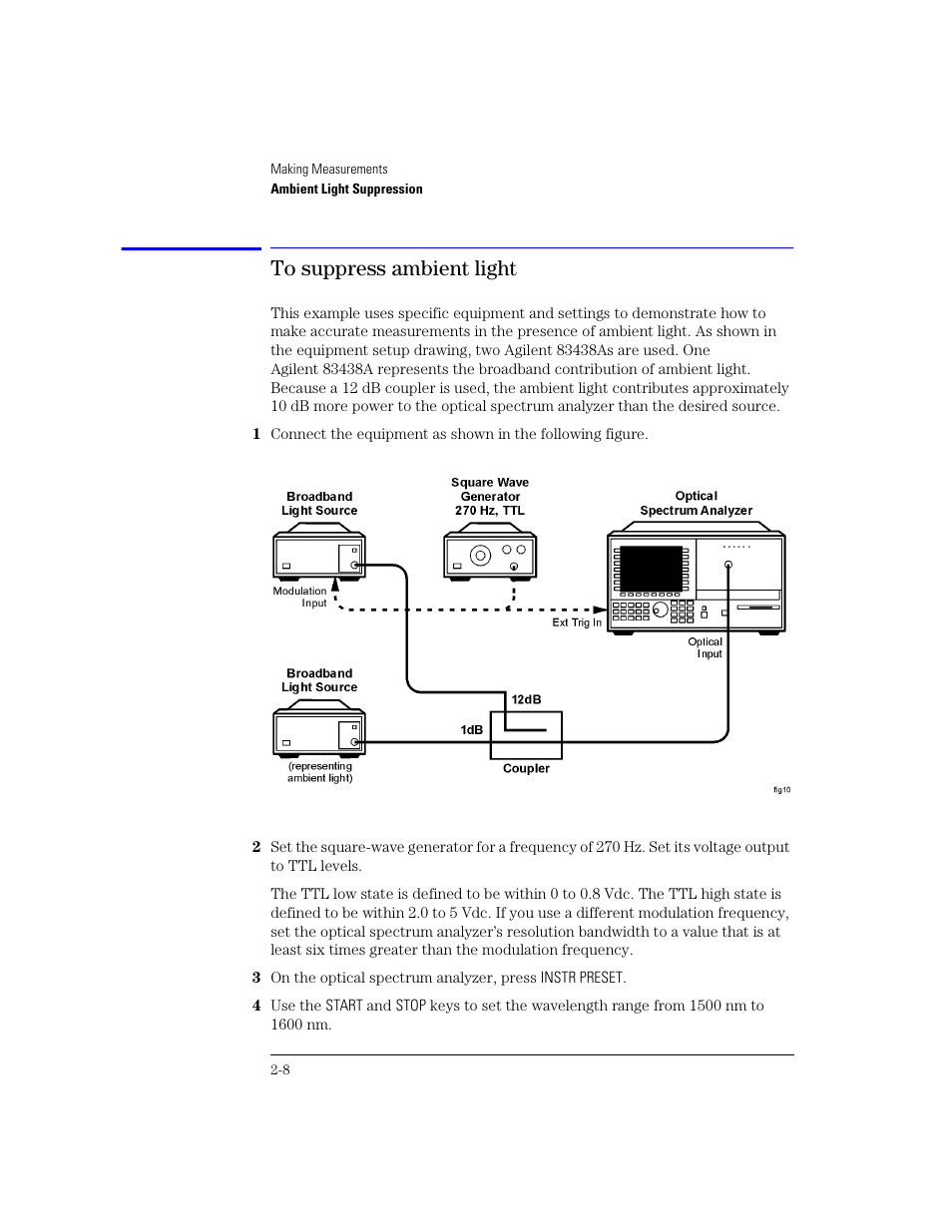 To suppress ambient light | Agilent Technologies 83438A User Manual | Page 28 / 106