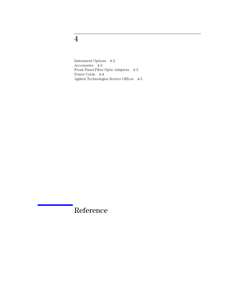 Reference, 4 reference | Agilent Technologies 83438A User Manual | Page 49 / 106