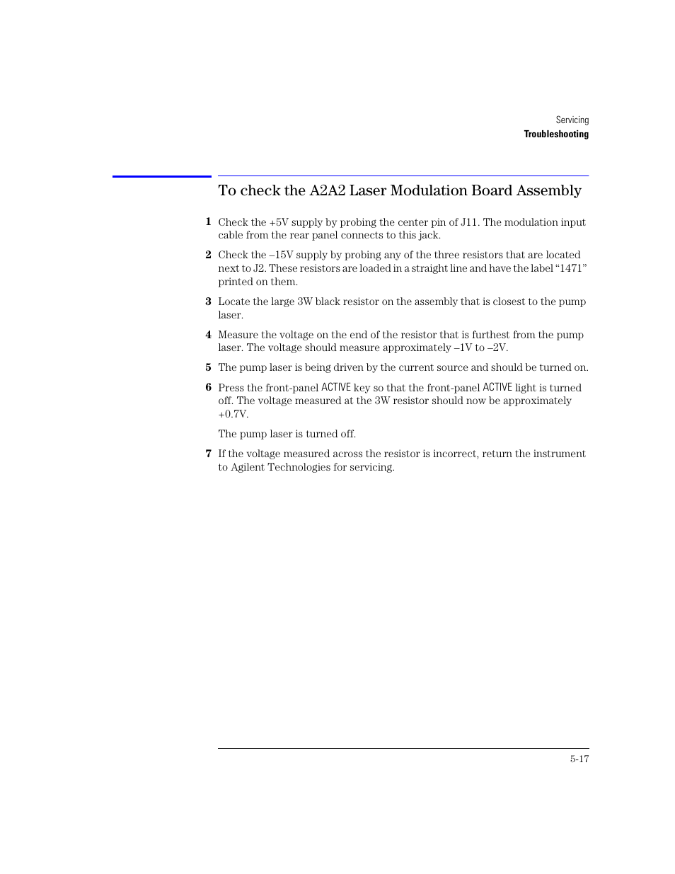 To check the a2a2 laser modulation board assembly | Agilent Technologies 83438A User Manual | Page 71 / 106