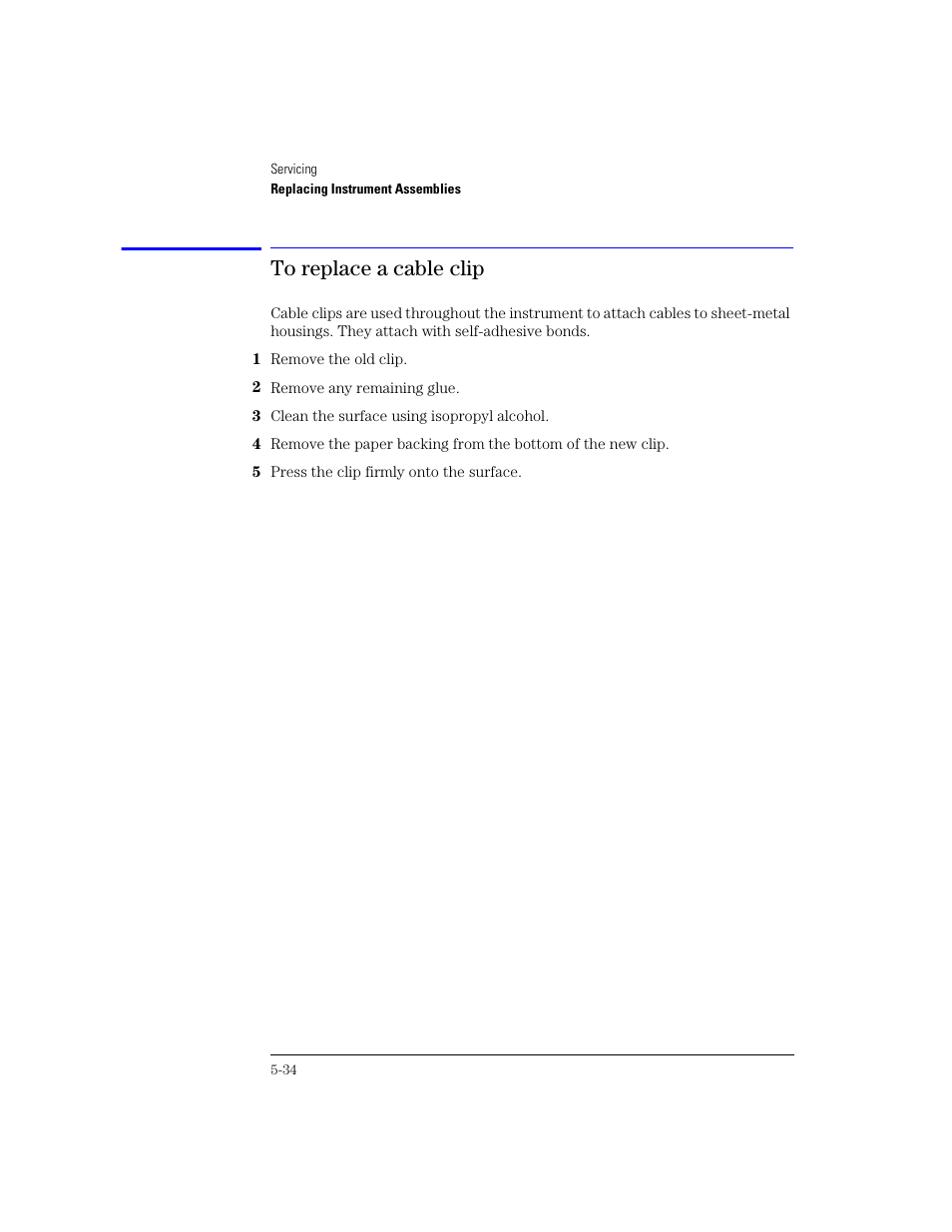 To replace a cable clip | Agilent Technologies 83438A User Manual | Page 88 / 106