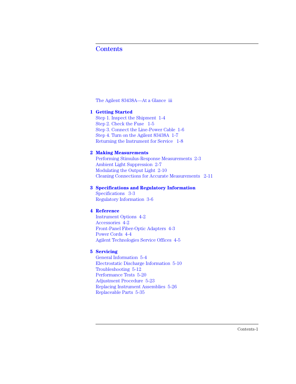 Agilent Technologies 83438A User Manual | Page 9 / 106