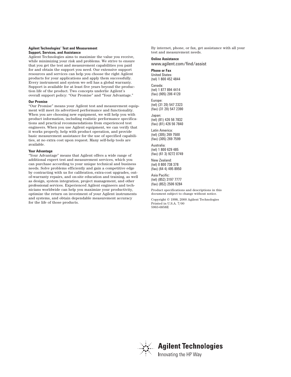 Agilent Technologies 8591E User Manual | Page 8 / 8