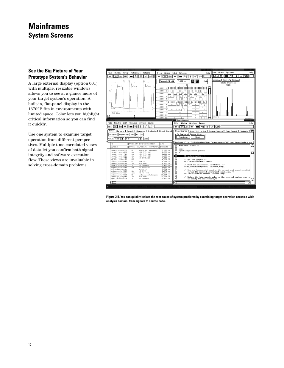Mainframes, System screens | Agilent Technologies 16700 User Manual | Page 10 / 125