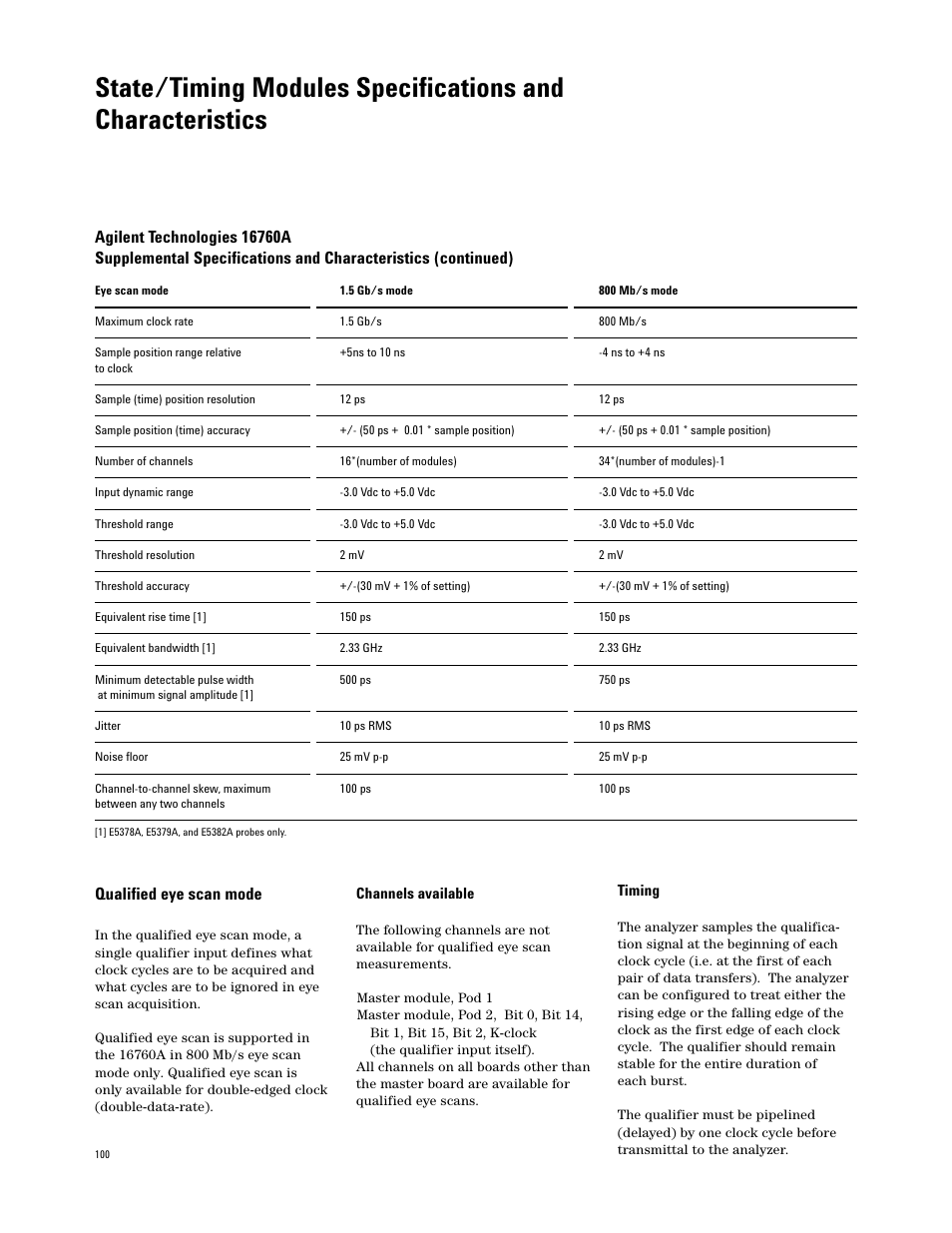 Qualified eye scan mode | Agilent Technologies 16700 User Manual | Page 100 / 125