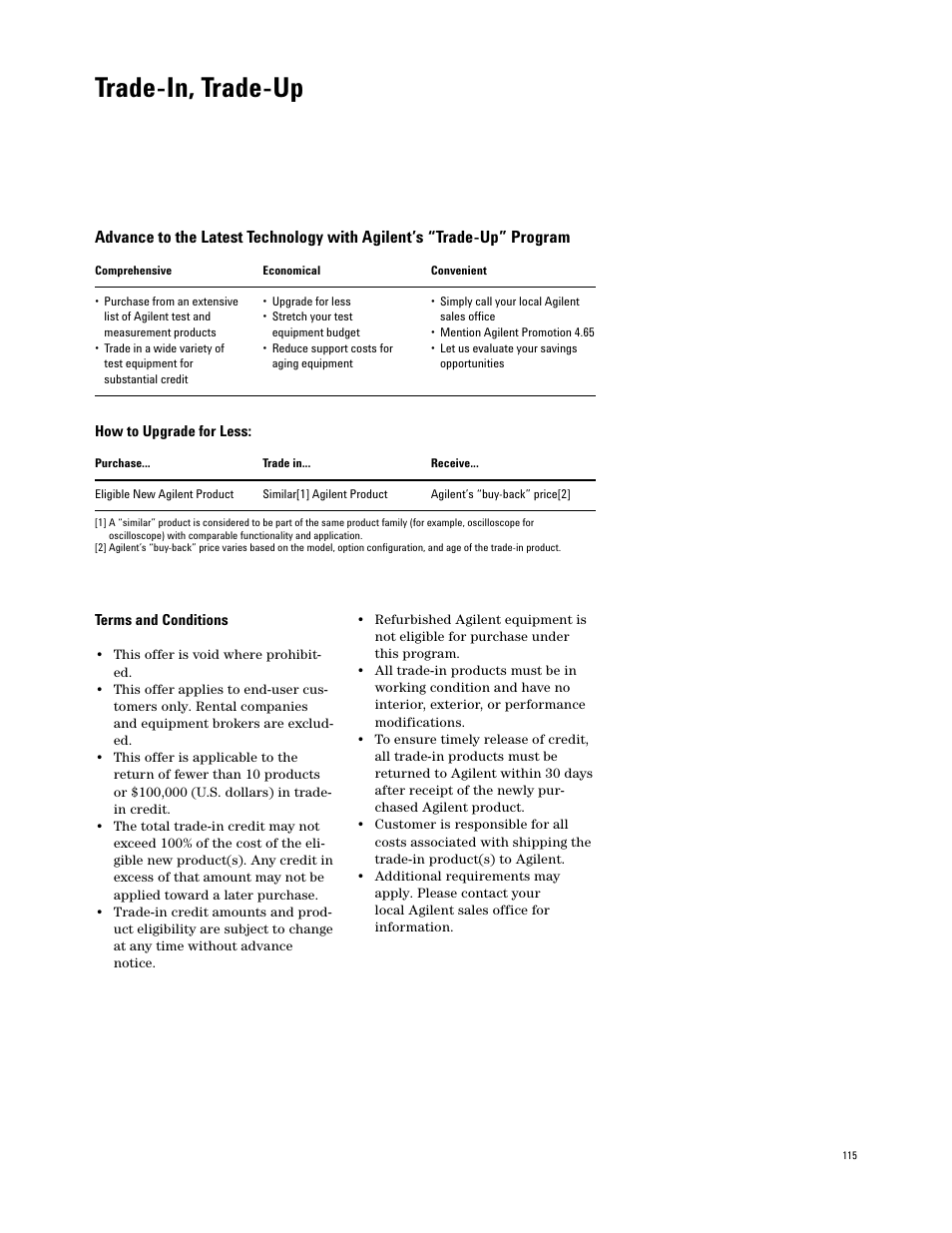 Trade-in, trade-up | Agilent Technologies 16700 User Manual | Page 115 / 125