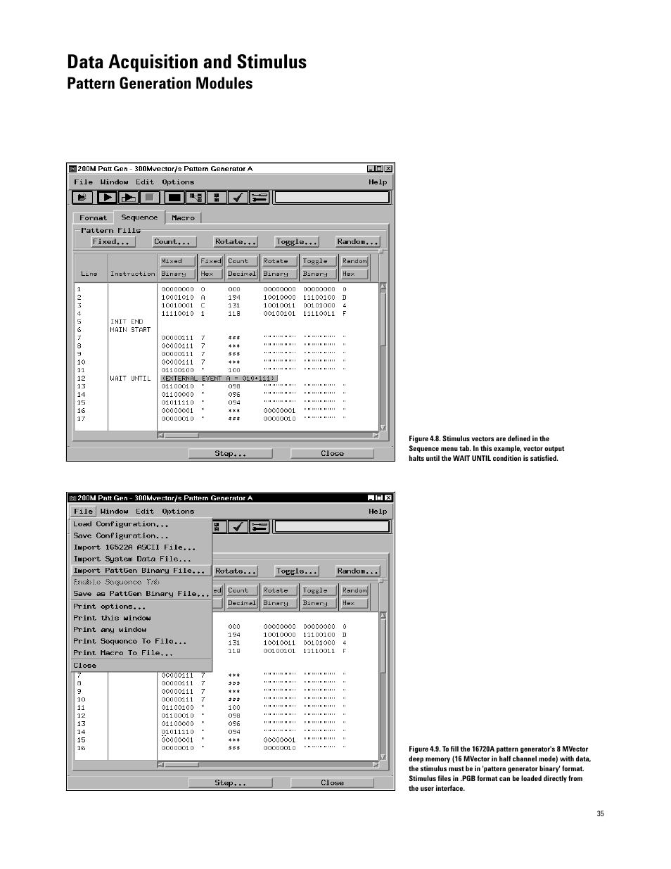 Data acquisition and stimulus, Pattern generation modules | Agilent Technologies 16700 User Manual | Page 35 / 125