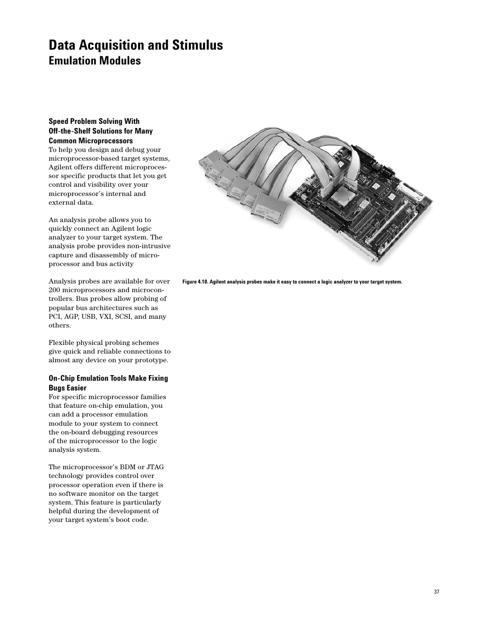Emulation modules, Data acquisition and stimulus | Agilent Technologies 16700 User Manual | Page 37 / 125