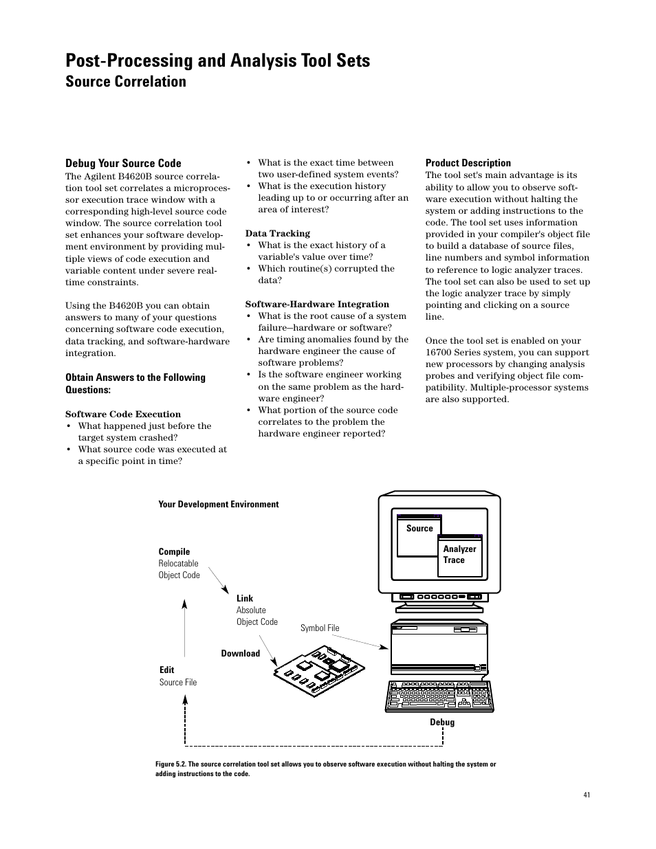 Source correlation, Post-processing and analysis tool sets | Agilent Technologies 16700 User Manual | Page 41 / 125