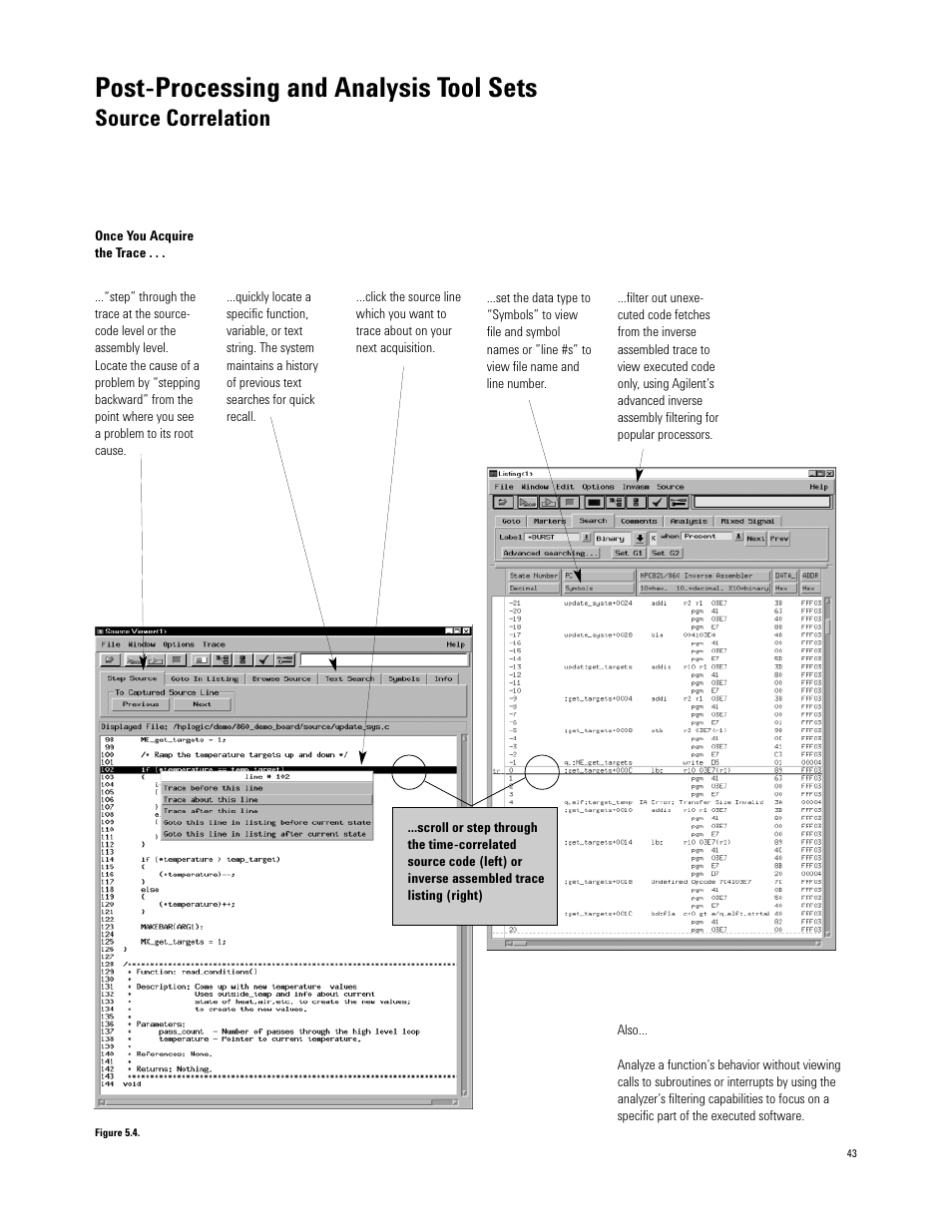 Post-processing and analysis tool sets, Source correlation | Agilent Technologies 16700 User Manual | Page 43 / 125