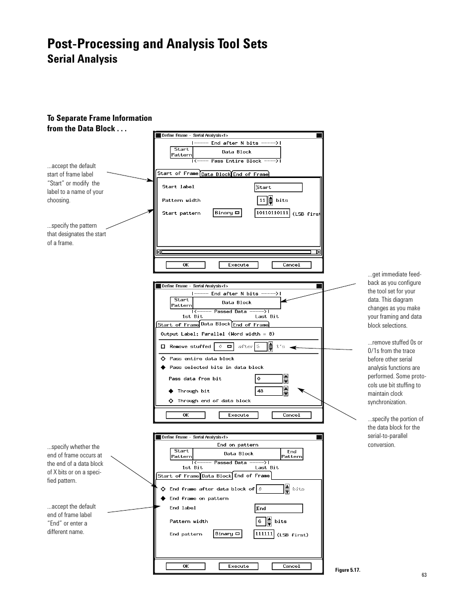 Post-processing and analysis tool sets, Serial analysis | Agilent Technologies 16700 User Manual | Page 63 / 125