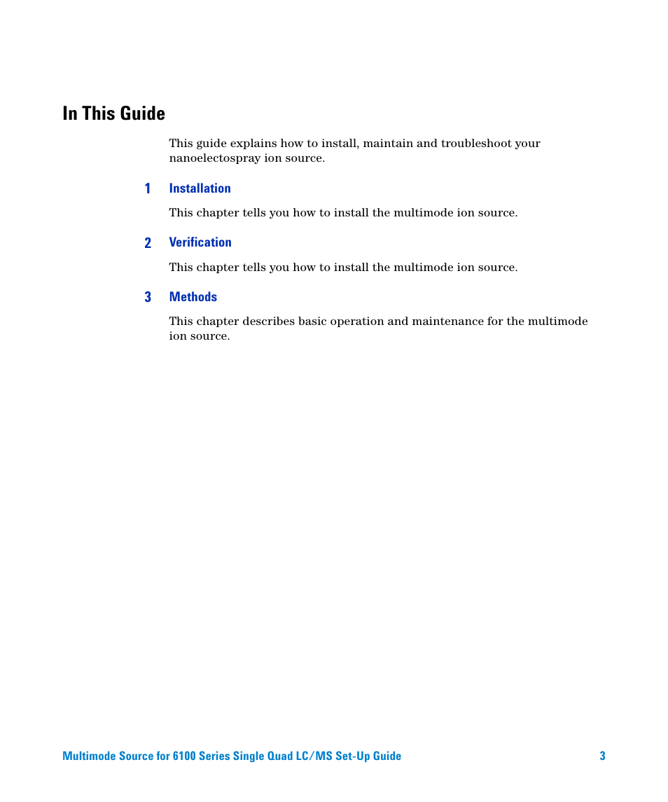 Agilent Technologies G1978B User Manual | Page 3 / 44