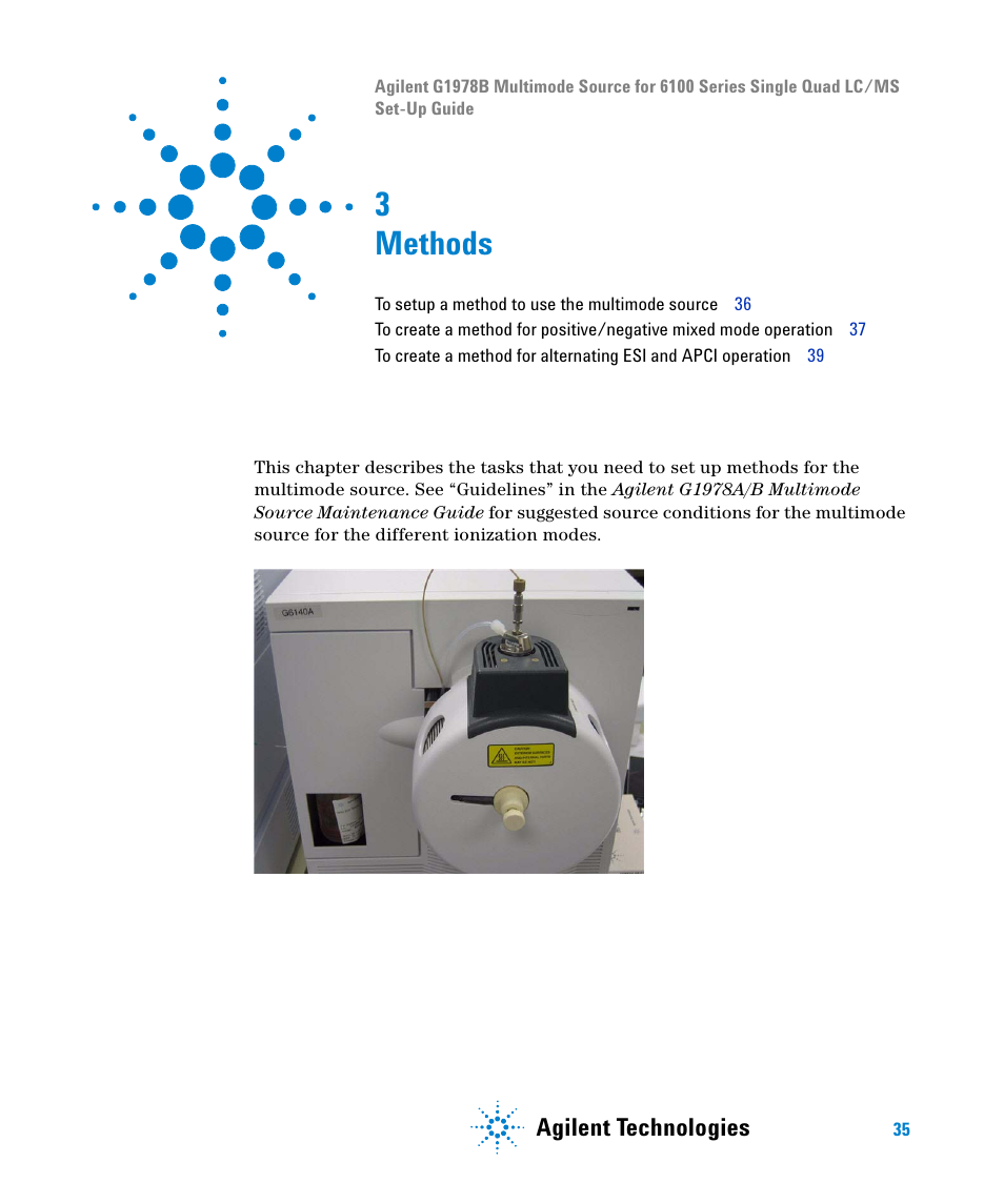 Methods, 3 methods, Agilent technologies | Agilent Technologies G1978B User Manual | Page 35 / 44