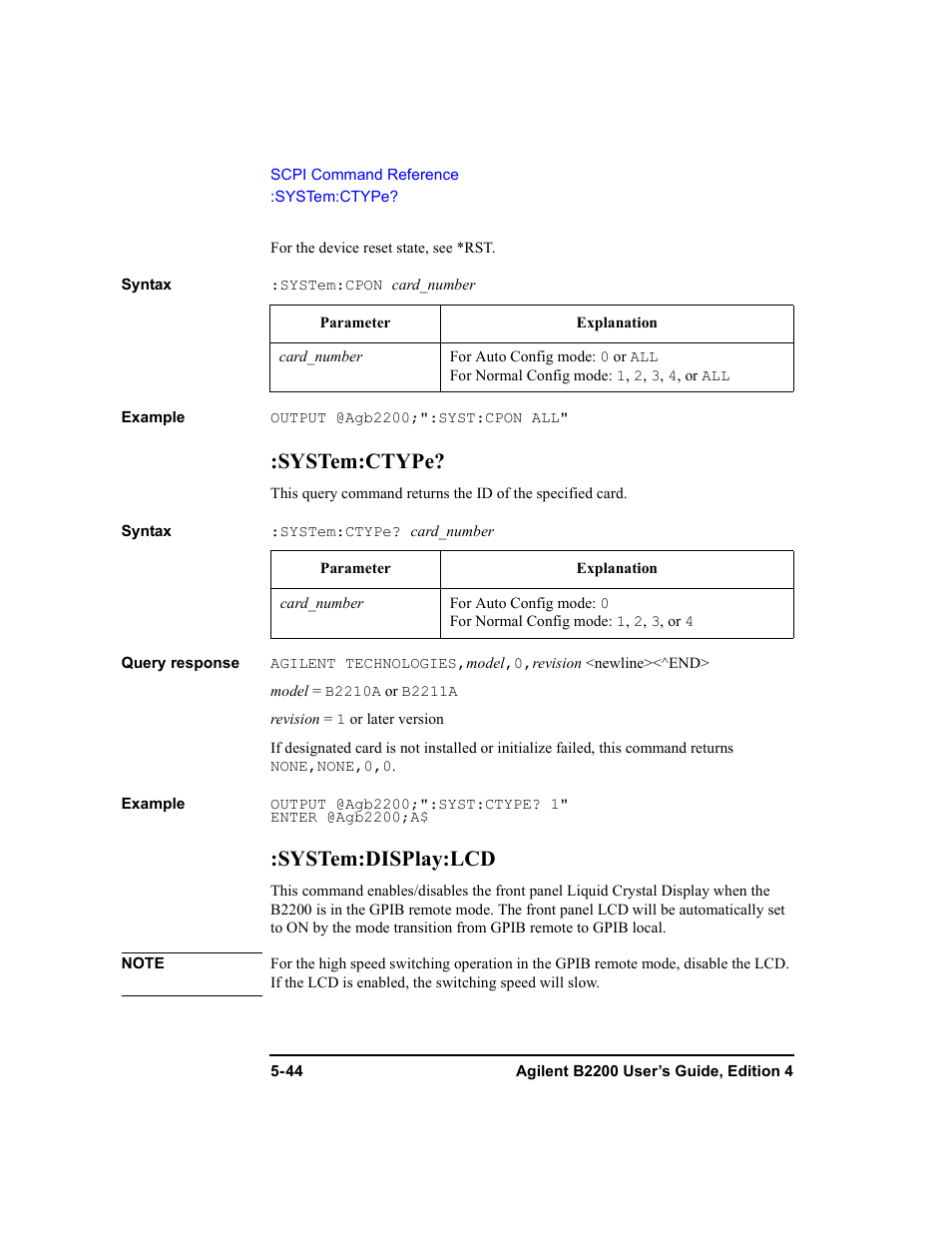 System:ctype, System:display:lcd | Agilent Technologies Agilent B2201A User Manual | Page 172 / 230
