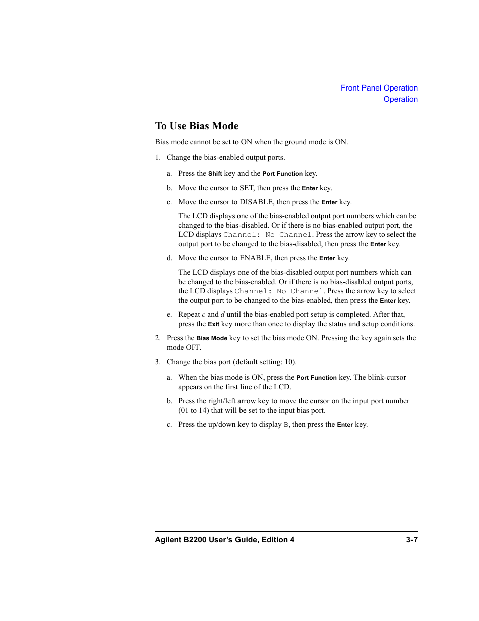 To use bias mode | Agilent Technologies Agilent B2201A User Manual | Page 69 / 230