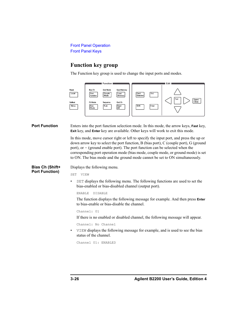Function key group | Agilent Technologies Agilent B2201A User Manual | Page 88 / 230