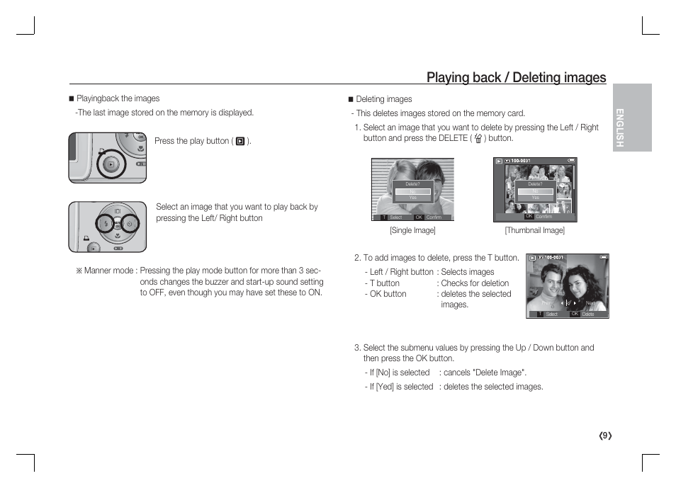 Playing back / deleting images | Samsung KENOX S85 User Manual | Page 10 / 98