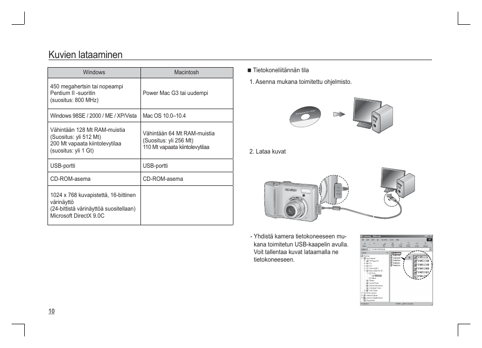 Kuvien lataaminen | Samsung KENOX S85 User Manual | Page 43 / 98