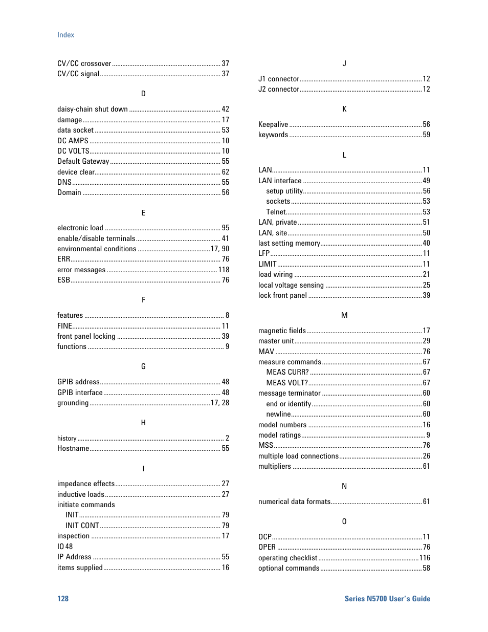 Agilent Technologies System DC N5700 User Manual | Page 128 / 132