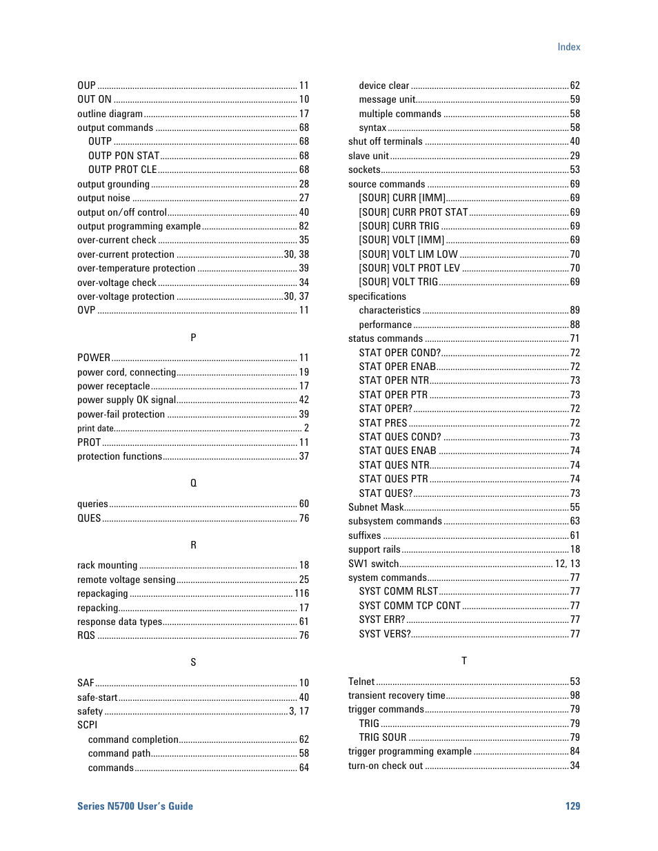 Agilent Technologies System DC N5700 User Manual | Page 129 / 132