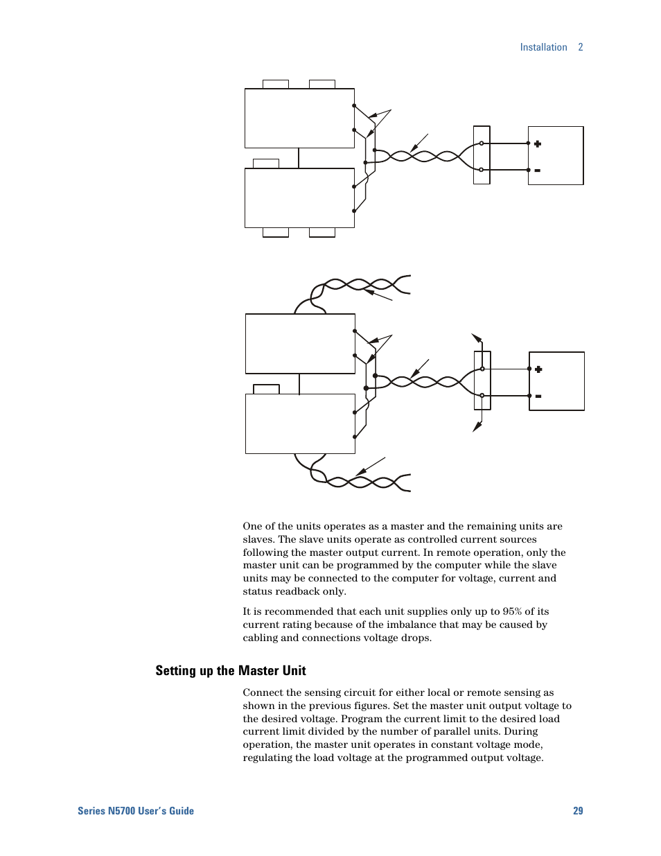 Setting up the master unit | Agilent Technologies System DC N5700 User Manual | Page 29 / 132