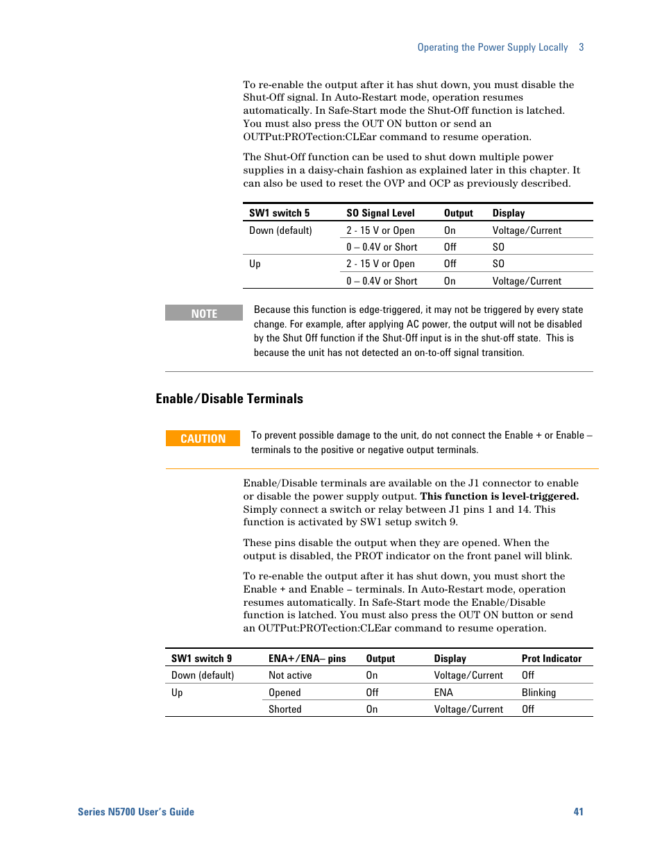 Enable/disable terminals | Agilent Technologies System DC N5700 User Manual | Page 41 / 132