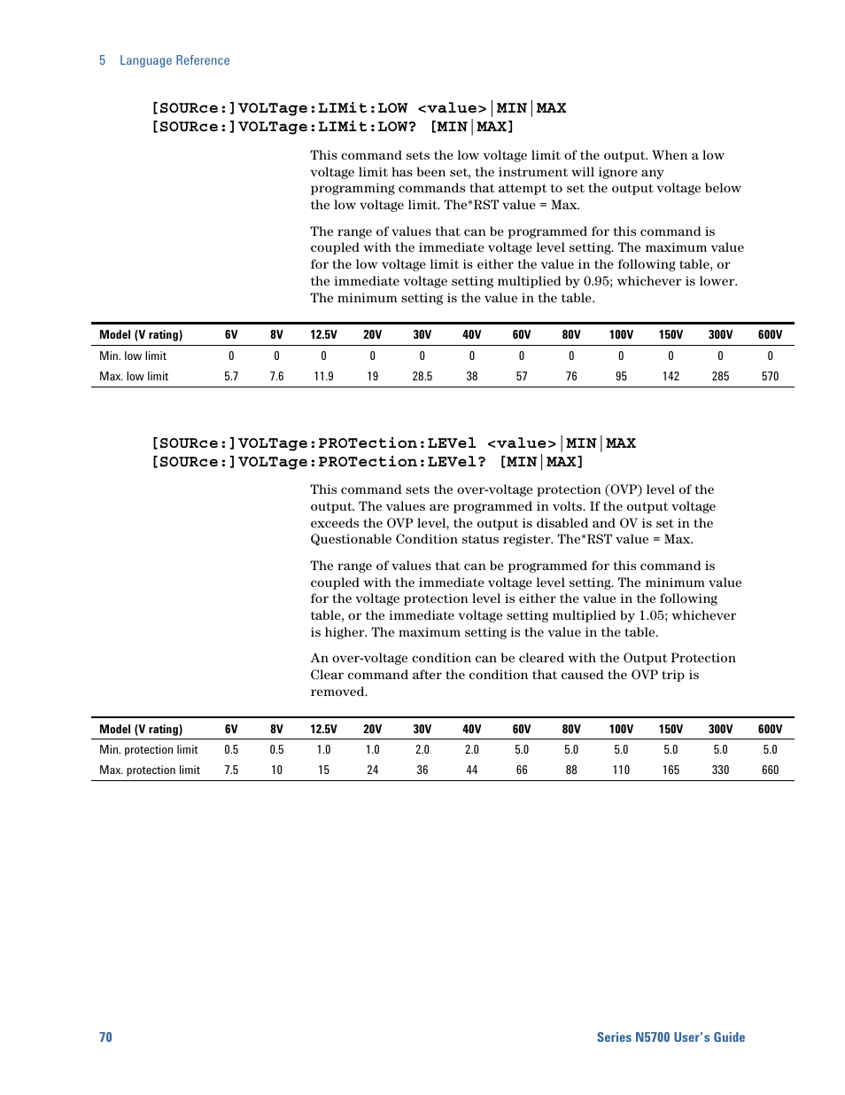 Agilent Technologies System DC N5700 User Manual | Page 70 / 132