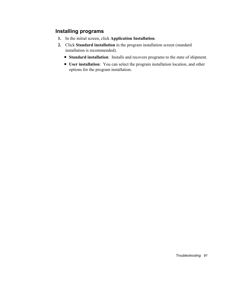 Installing programs | Samsung NV30CH0Q0B User Manual | Page 104 / 119