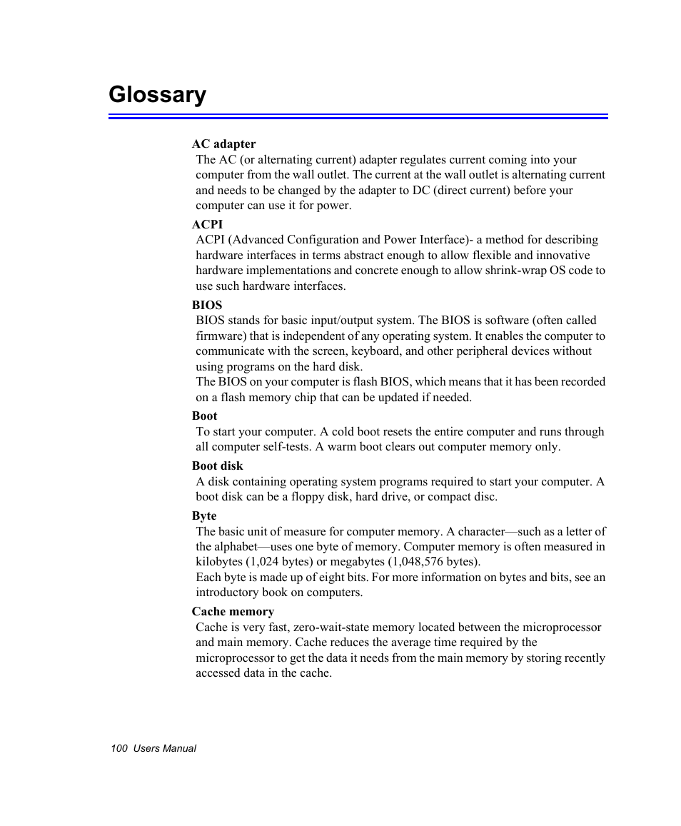 Glossary | Samsung NV30CH0Q0B User Manual | Page 113 / 119