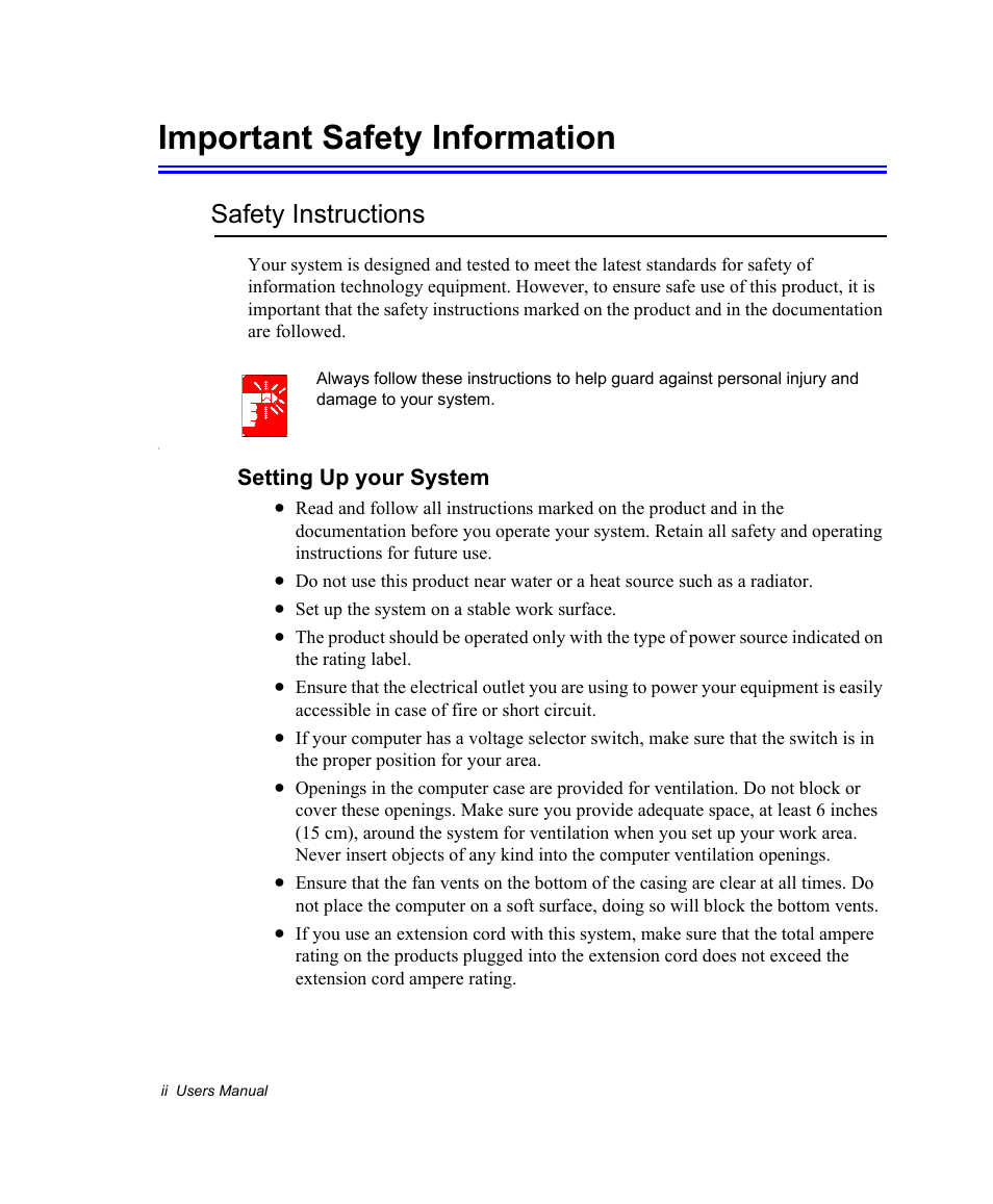 Important safety information, Safety instructions, Setting up your system | Samsung NV30CH0Q0B User Manual | Page 2 / 119