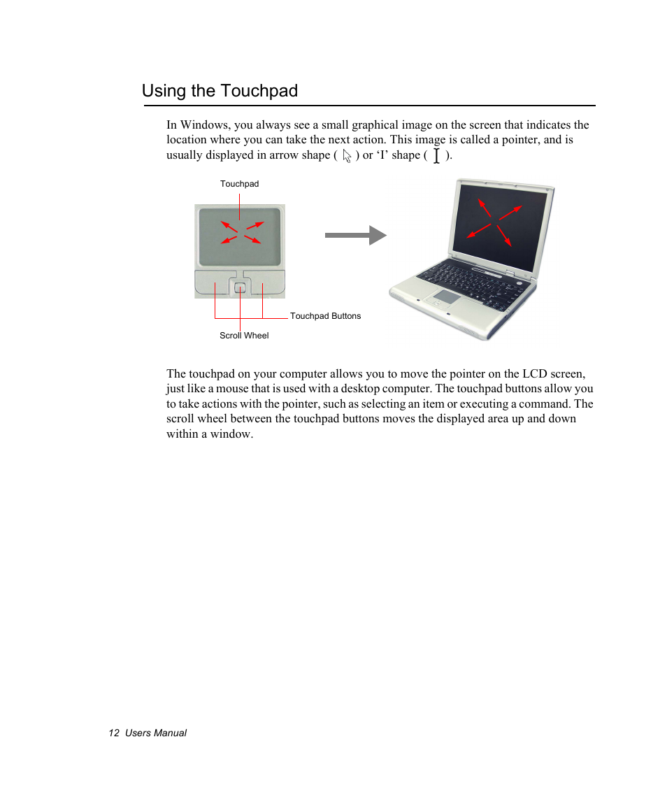 Using the touchpad, P12) | Samsung NV30CH0Q0B User Manual | Page 25 / 119