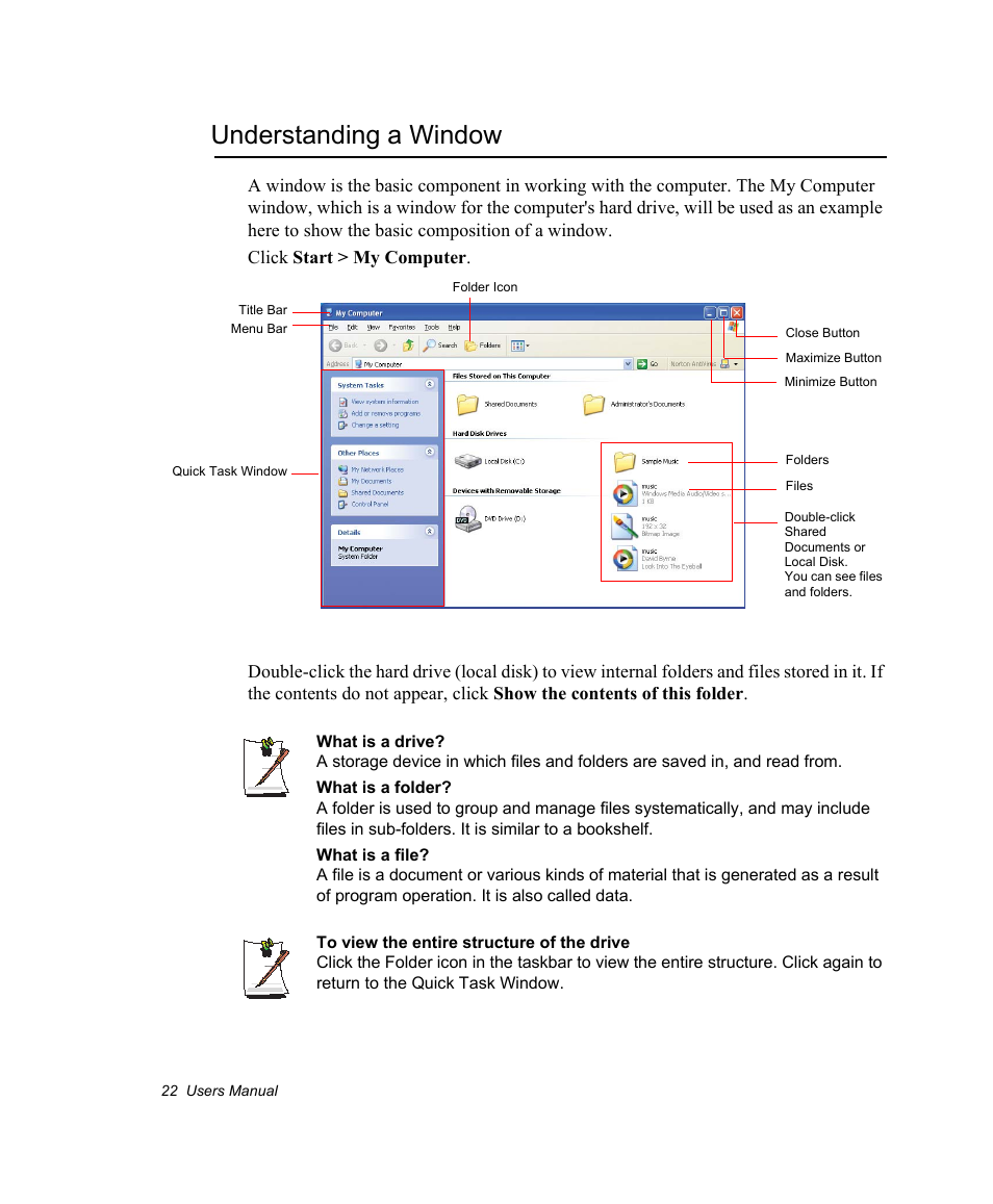 Understanding a window | Samsung NV30CH0Q0B User Manual | Page 35 / 119