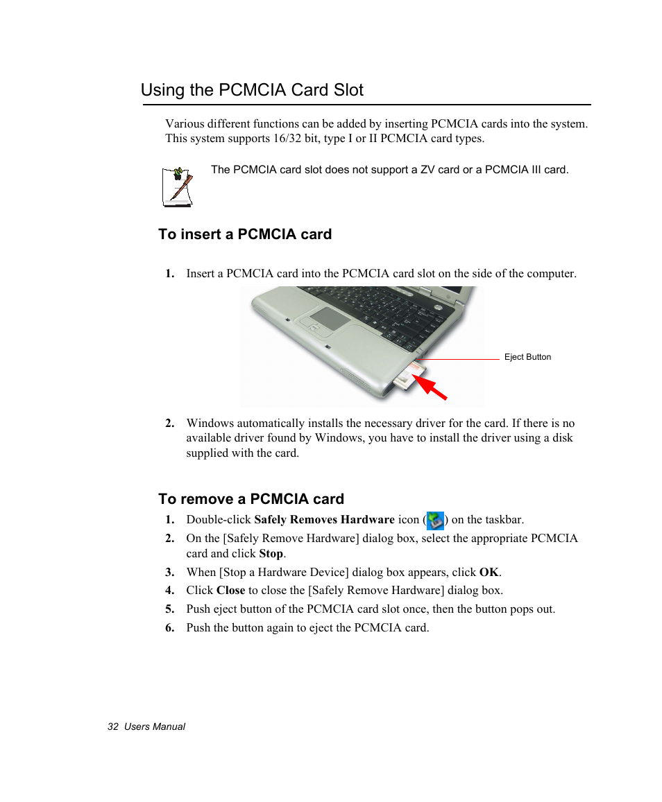 Using the pcmcia card slot, To insert a pcmcia card, To remove a pcmcia card | Samsung NV30CH0Q0B User Manual | Page 45 / 119