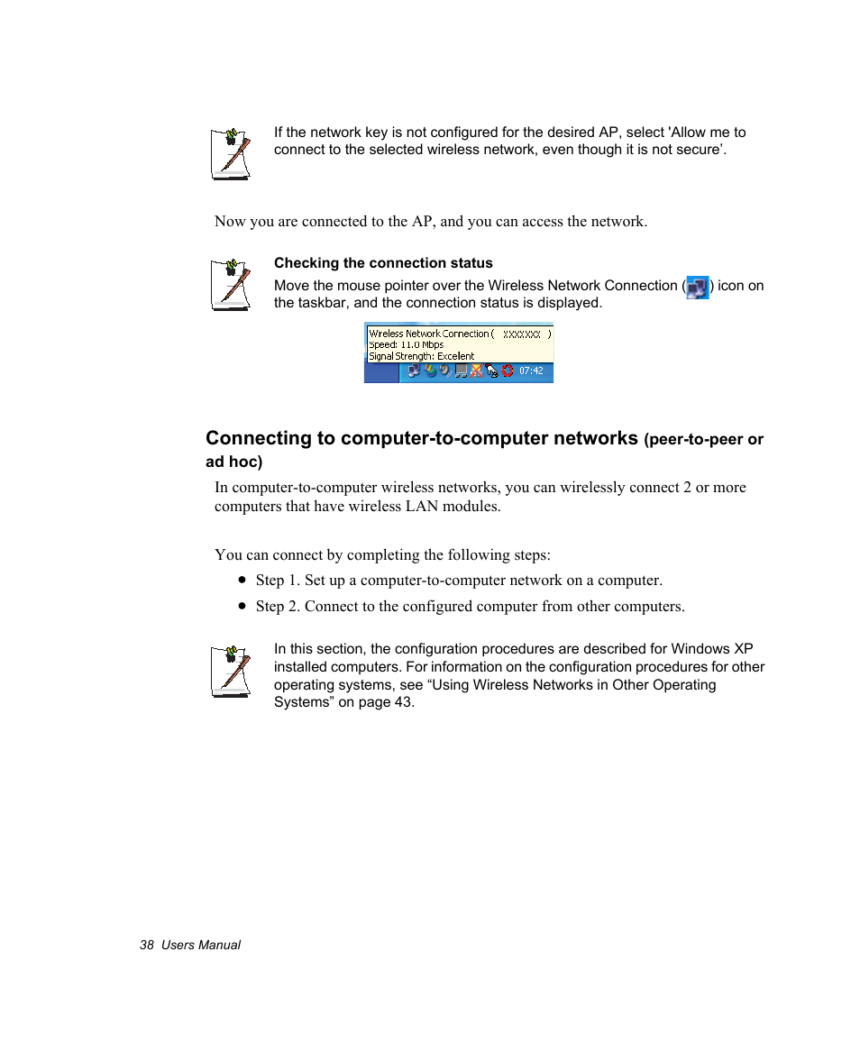 Connecting to computer-to-computer networks | Samsung NV30CH0Q0B User Manual | Page 51 / 119