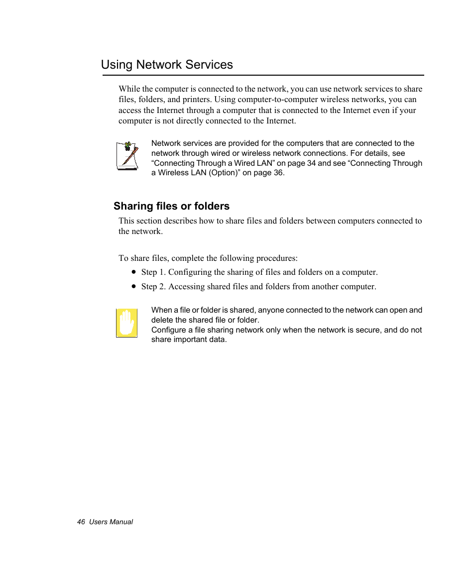 Using network services, Sharing files or folders | Samsung NV30CH0Q0B User Manual | Page 59 / 119