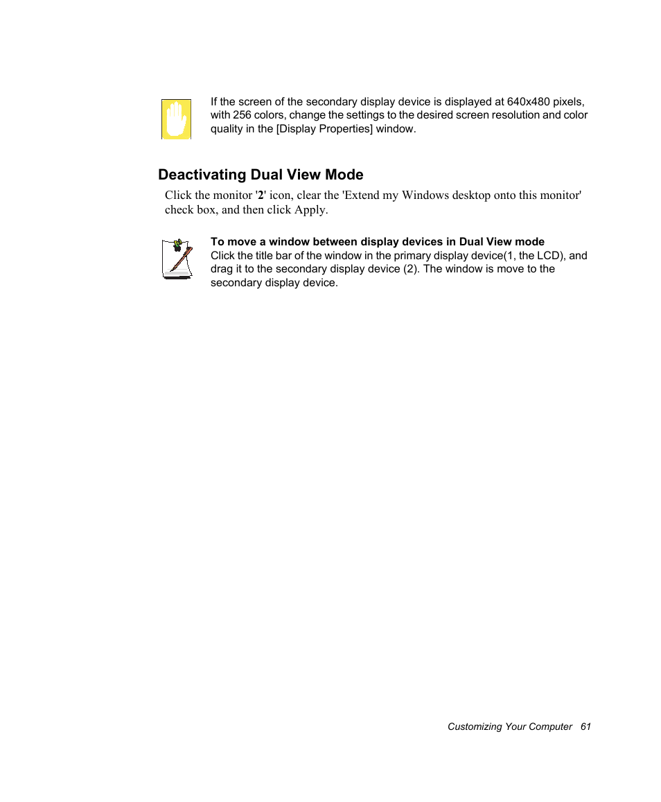 Deactivating dual view mode | Samsung NV30CH0Q0B User Manual | Page 74 / 119