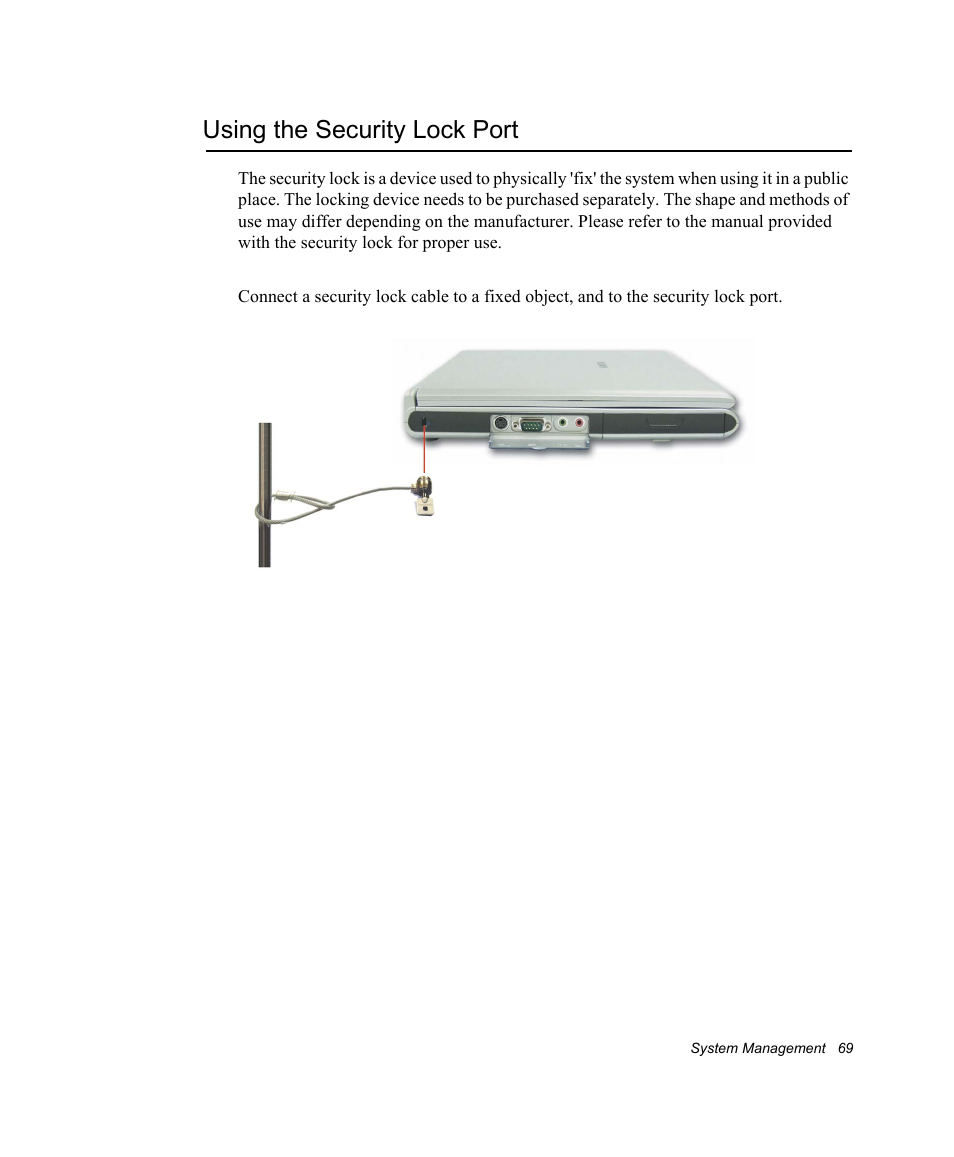 Using the security lock port | Samsung NV30CH0Q0B User Manual | Page 82 / 119