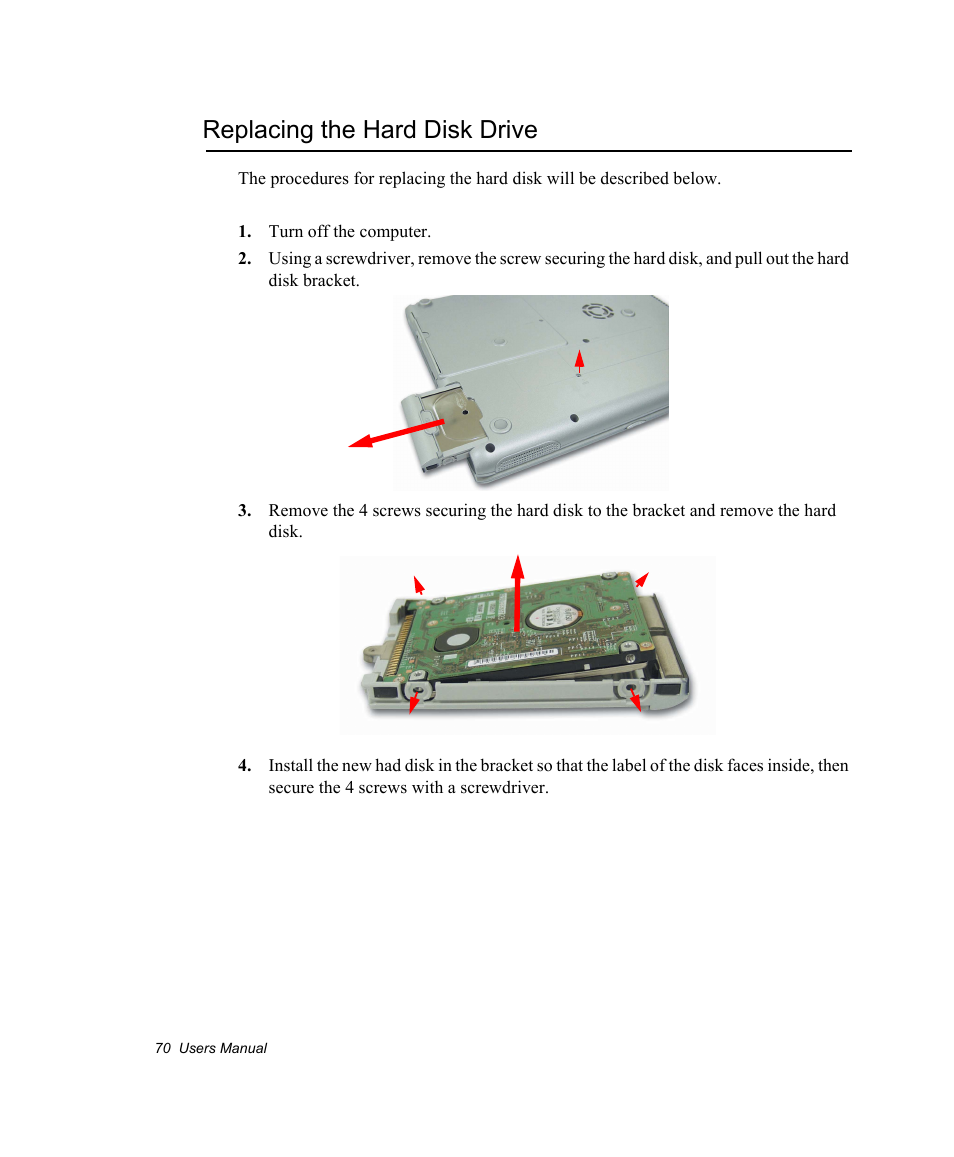 Replacing the hard disk drive | Samsung NV30CH0Q0B User Manual | Page 83 / 119