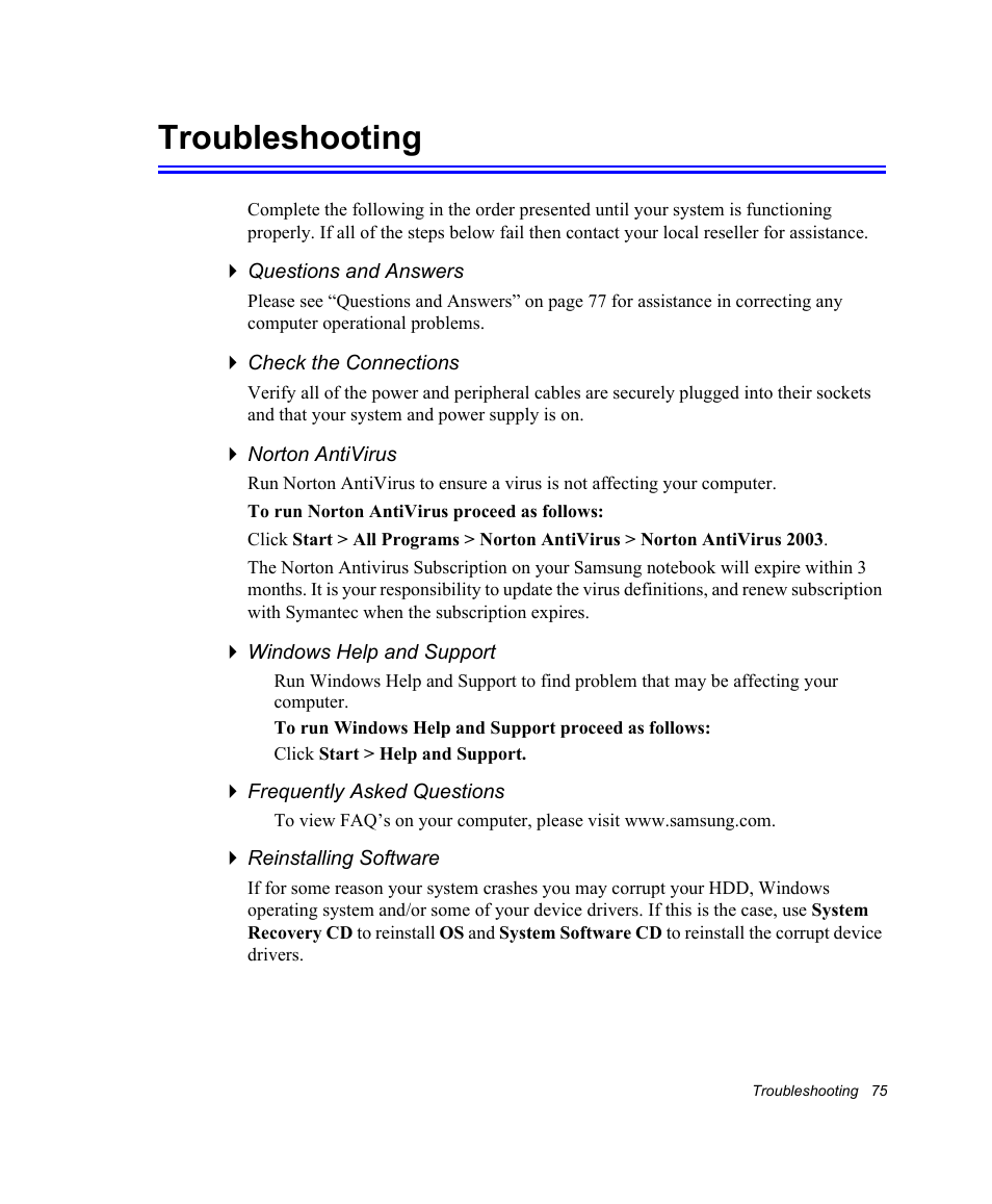 Troubleshooting | Samsung NV30CH0Q0B User Manual | Page 88 / 119