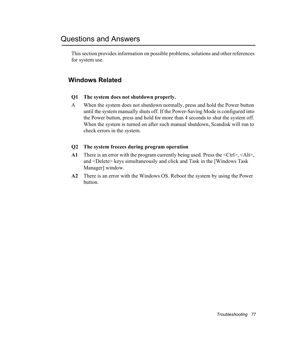 Questions and answers, Windows related | Samsung NV30CH0Q0B User Manual | Page 90 / 119