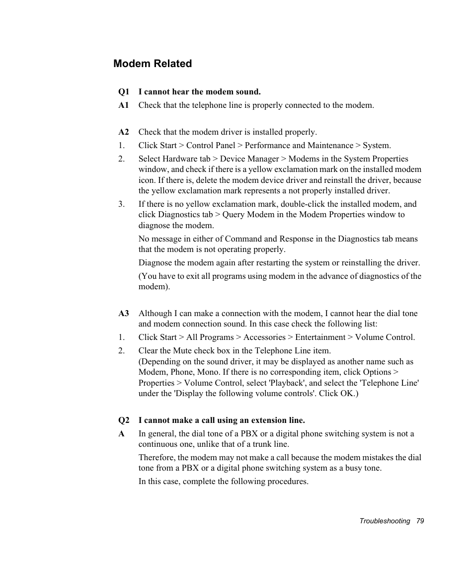 Modem related | Samsung NV30CH0Q0B User Manual | Page 92 / 119